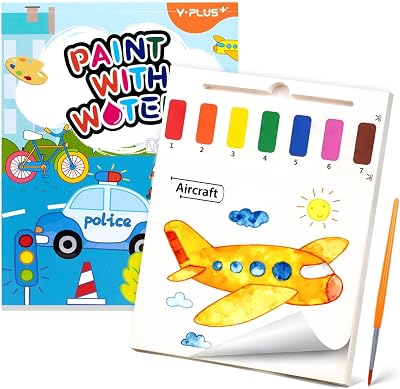 YPLUS Water Colouring Book for Children Painting Set with Thick Paper and Brush