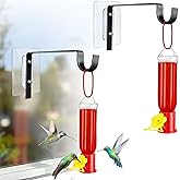 EALPVIS Window Hummingbird Feeder Hanging - 2 Pack Hummingbird Feeders with Window Mount Metal Hook, Easy to Clean and Refill - Small Plastic Hummingbird Feeder for Outdoors Garden Decor