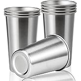 SMLIXE 8 Pack 24oz Stainless Steel Pint Cup,Healthy Unbreakable and Stackable,Metal Drinking Glasses