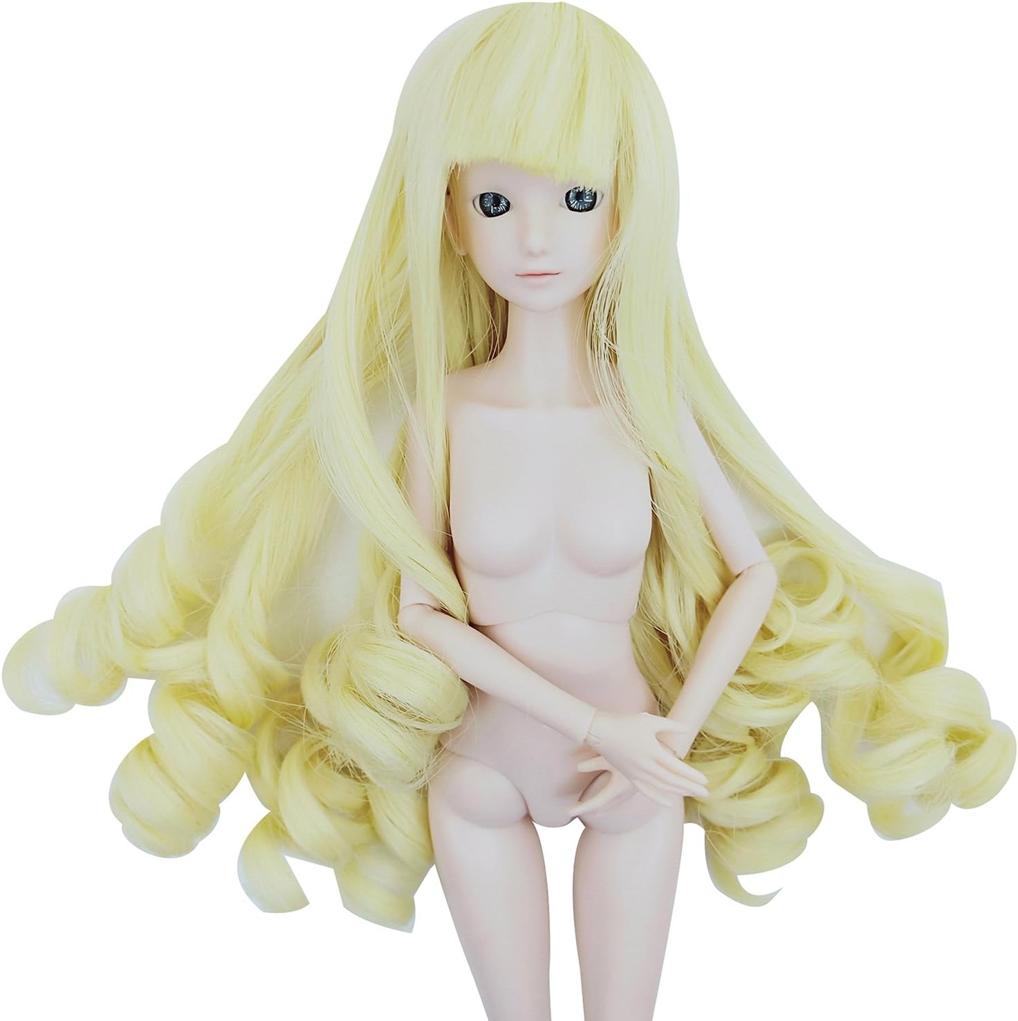 EVA BJD 4inch 5inch Toy Hair Wigs for 1/6 Barbie Doll Wigs & BJD Doll Wigs Flexible Accessory (Light Gold)
