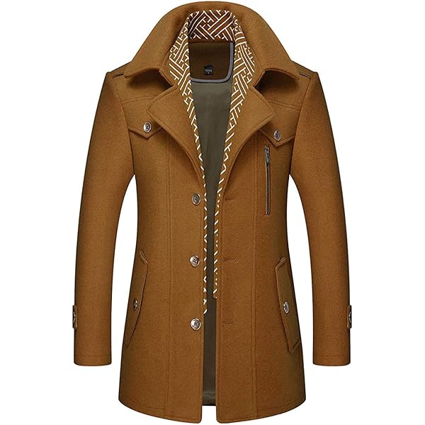 Men's Premium Wool Blend Double Breasted Long Pea Coat (as1, alpha