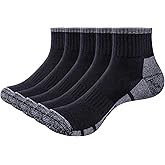 YUEDGE Men's Ankle Socks For Men Anti Blister Cushioned Gym Golf Athletic Running Socks Moisture Wicking Quarter Mens Socks