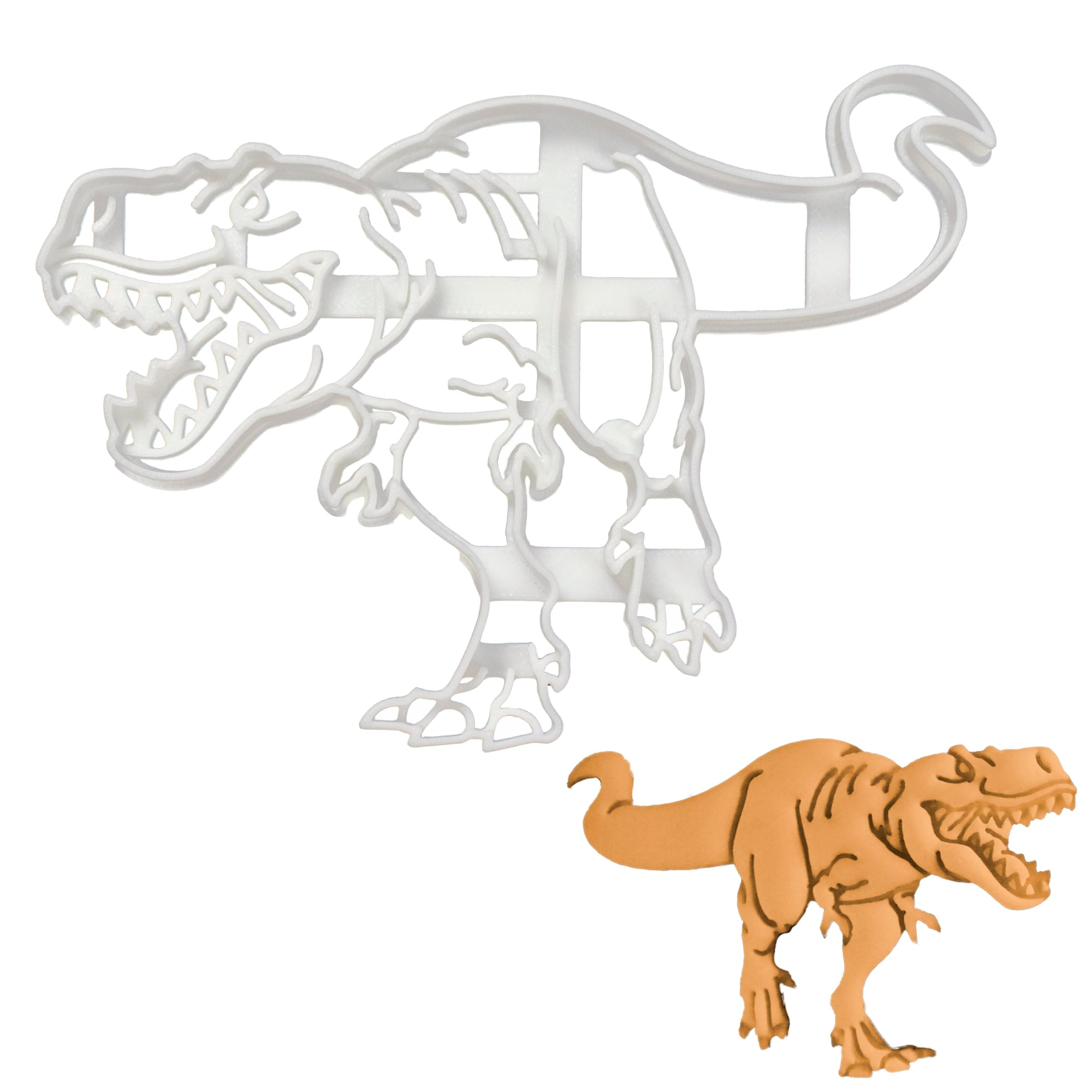 BAKERLOGY Realistic Tyrannosaurus Rex Cookie Cutter - Detailed Biscuit Cutter Design for Baking and Crafts, Ideal on Fondant, Dough, Clay
