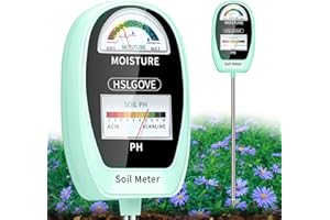 HSLGOVE Soil Test Kit, 2-in-1 Soil Moisture Meter/Soil PH Meter, Dual Screen Soil Tester, Soil Moisture Meter for Plants Watering/Gardening for Lawn,Farm Indoor&Outdoor Use-Bluegreen