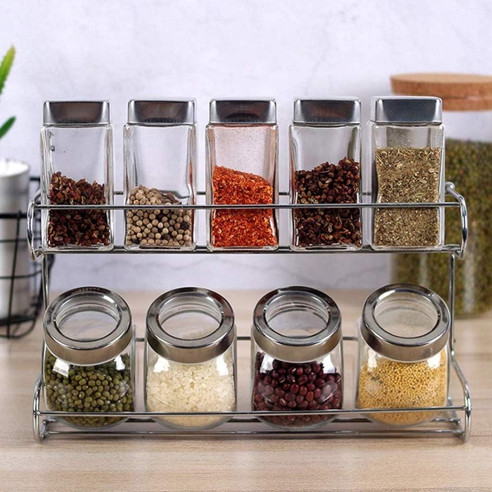 Soportes para Botes de Especias,Caja de condimentos Vidrio, Caja de condimentos Almacenamiento Suministros de Cocina Botella de Vidrio Salero Tarro Botella de condimentos Peine: Amazon.es: Deportes y aire libre