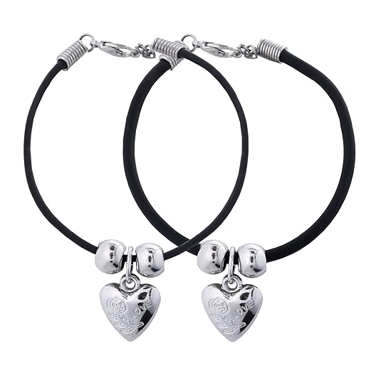 Styleziel Armband Partnerband Freundschaftsband Liebe Schwarz Herz Anhänger 19 cm 1583