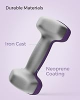 SONGMICS 2 x 2 kg Neoprene Dumbbells Hexagon Purple SYL64PL Set view 6