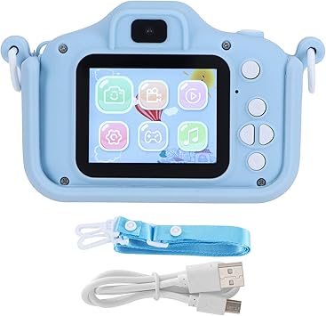 Hoseten 20MP Camera Digital Camera Timed Shooting Dual Shot Blue for Games for Videos for Taking Photos