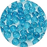 YUEXIGO 500pcs 4mm Crystal Glass Beads for Jewelry Making, Faceted Rondelle Glass Spacer Beads for Wind Chimes Bracelet Earring Necklace DIY Craft(Light Lake Blue)