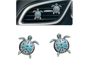 ORIESSE Sea Turtles Car Decor,Cute Beach Themed Air Freshener Vent Clips,2pcs Glamorous Blue Turtle Coastal Car Accessories Interior Decoration for Women,Refillable Outlet Diffuser