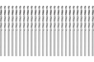 HARFINGTON 25pcs Micro Jobber Twist Drill Bits #53 1.5mm / 0.0591" High Speed Steel HSS Mini Drilling Bit Tool for Stainless 