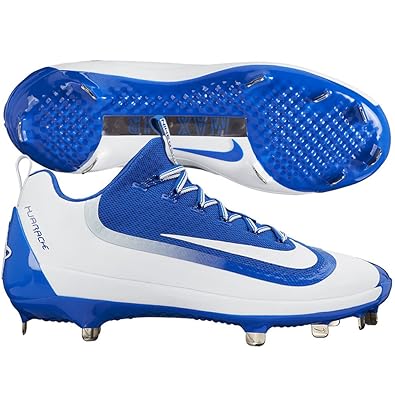nike huarache baseball cleats blue and white