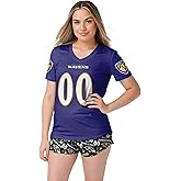 FOCO NFL womens Nfl Team Logo Ladies Gameday Ready Jersey Pajama Set