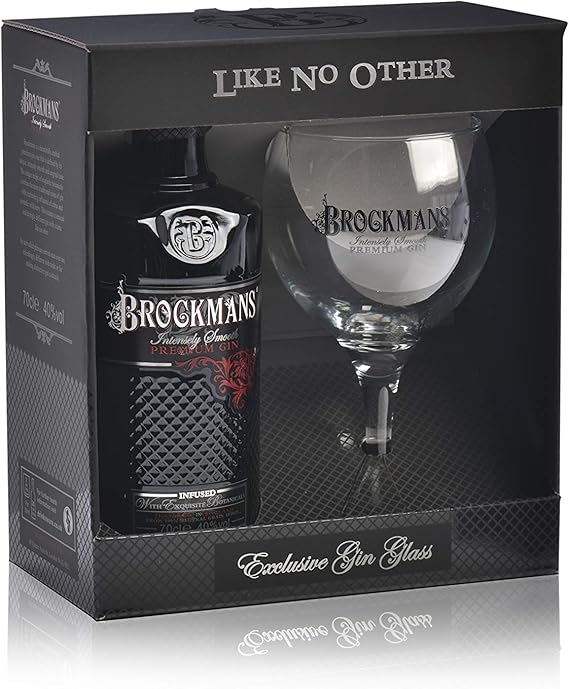 Ginebra Brockman's premium Gin - estuche de ginebra premium con Copa Brockamans de Regalo 70cl: Amazon.es: Alimentación y bebidas