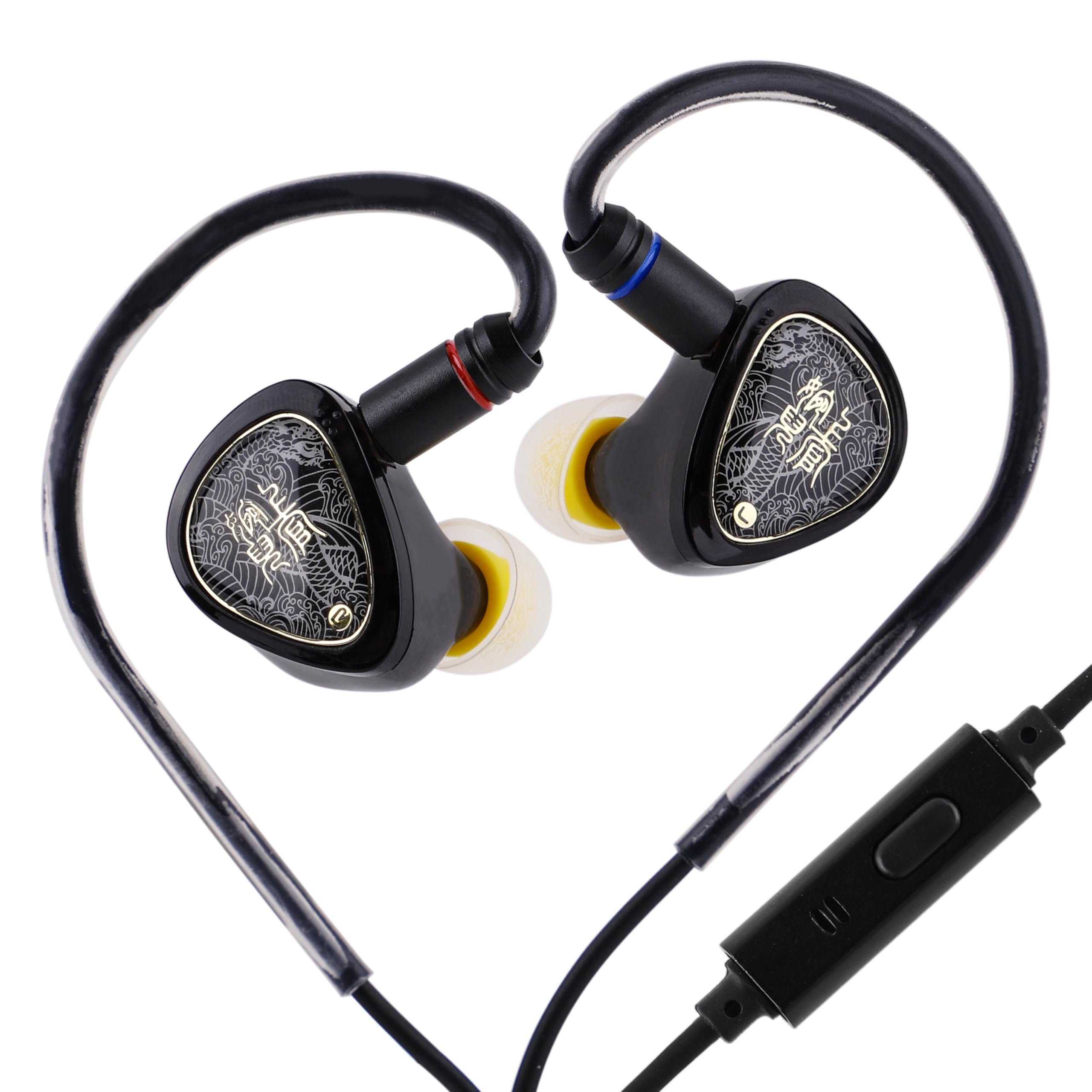Linsoul TANGZU Wan'er S.G II in Ear Monitor,HiFi Wired Earbuds,10mm Dynamic Driver PET Diaphragm Gaming IEM Earphones with 2Pin Detachable OFC Cable for Audiophile DJ Stage (Clear Black, 3.5mm Mic)