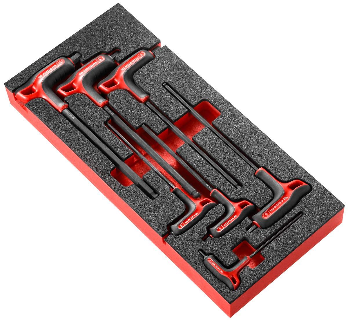 FACOM MODM.84TZSA Set of 7 Male Keys, Black/Red