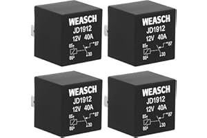 Weasch 4 Pack JD1912 Car Relay, 12V 40A, 4 Pin SPST, Automotive Switches and Starters, Waterproof Relay for Boat Tractor Truck Motorcycle (4)