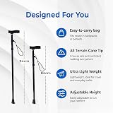 Life Healthcare Folding Walking Stick Adjustable Height Lightweight Aluminium view 5