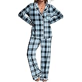 Ekouaer Womens Pajamas Set 2 Piece Button Down Pjs Soft Long Sleeve Top and Pants Sleepwear Set Lounge Sets