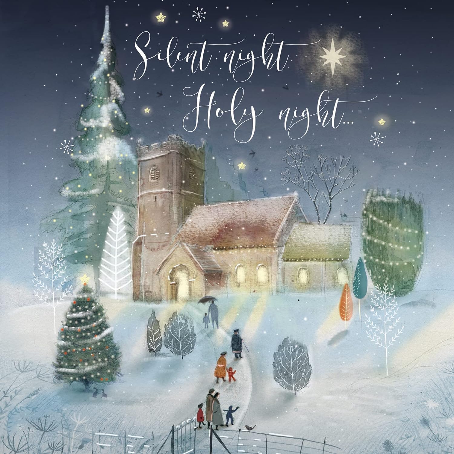 GBCC Charity Christmas Cards Pack of 6 - Charity Christmas Cards with Snowy Church Design - Eco-Friendly Xmas Cards Multipack with Envelopes