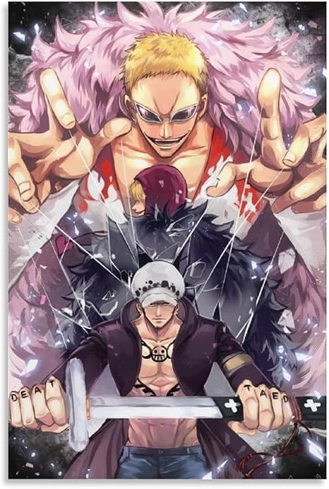 Amazon ワンピーストラファルガーローアニメキャンバスアートポスター装飾画壁アート写真リビングルーム壁画08 12inch 30cm ウォールステッカー オンライン通販