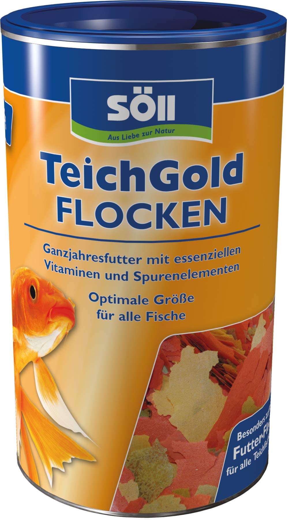 Söll Teich-Gold Food Flakes Main Food – All-Year Food for Feeding Pond Fish in the Garden Pond for Healthy Diet and Fish Care, Long Floatability