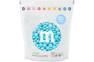 M&M’S WORLD Light Blue Milk Chocolate Candy, 2 lbs Resealable Pack - Candy Bulk for Party Favors, Baby Showers, Easter, Birthday Decor, Birthday Treats, Weddings & More