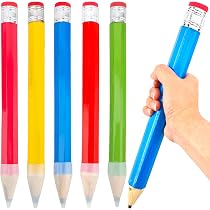 Amazon.com : Spaluck 5 Pack 14 Inch Wooden Jumbo Pencils with Cap ...