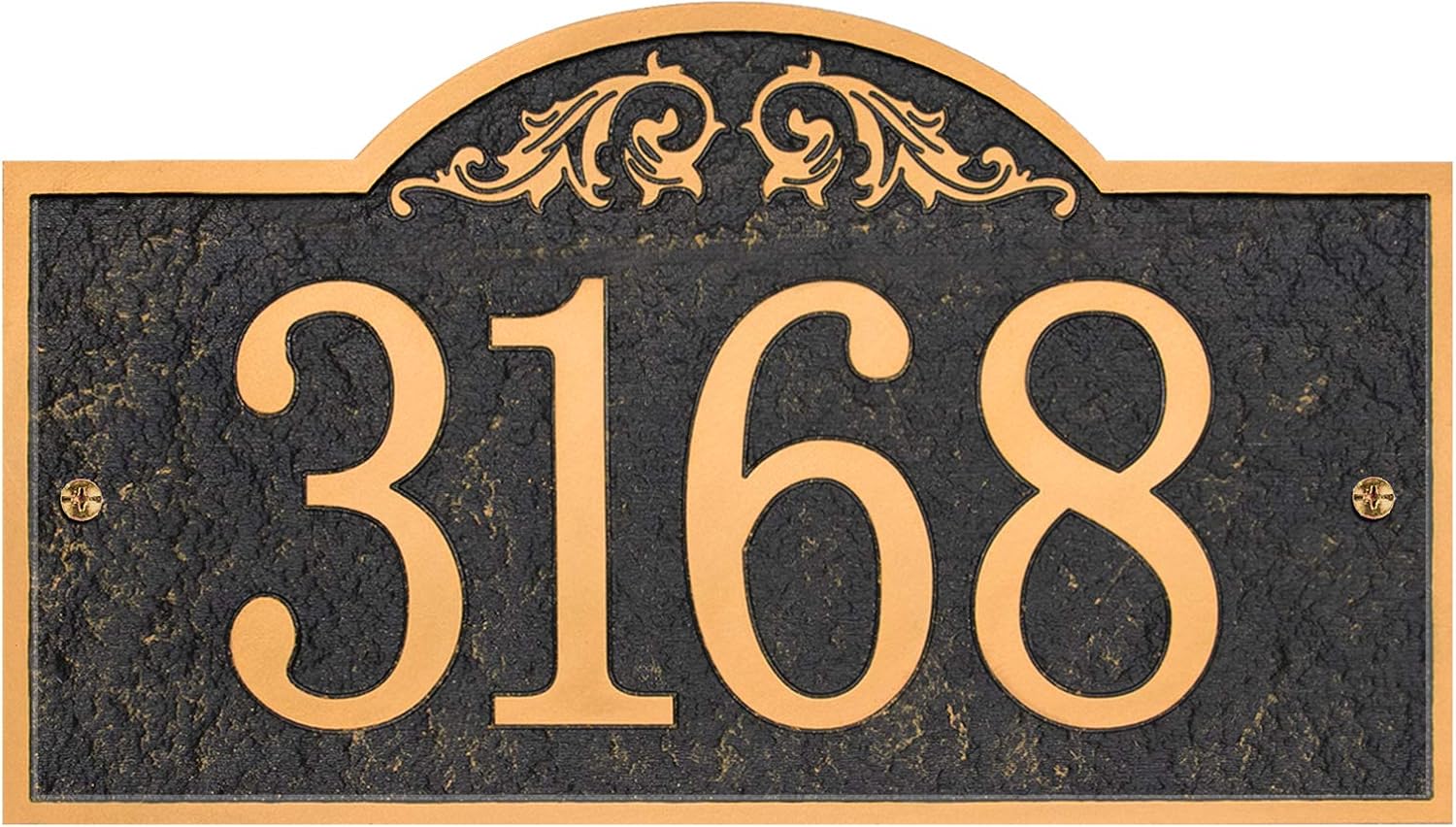Plaques & Wall Art - OLADOT Vintage Arch Address Plaque Decorative Garden Number Wall Plaque Rustic Metal Antique Copper Personalized House Sign for House (Copper)