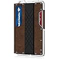 MURADIN Tactical Minimalist Wallet for Men, Slim RFID-Blocking Metal Card Holder, Front Pocket Men’s Nylon Leather Dapper Bifold Wallet with Money Clip