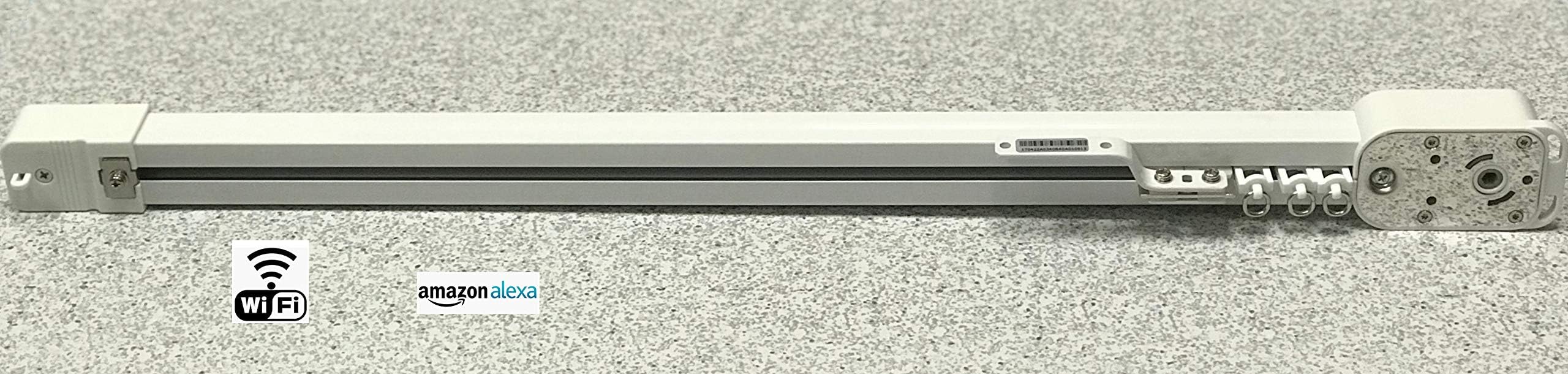 Curtain Call Motorized Drapery Rod with Smart Control Kit (96 Inches Track One Way Pull Wall Brackets)