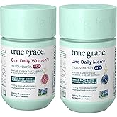 True Grace One Daily Men's Multivitamin 40+ (30 Vegan Tablets) + One Daily Women’s Multivitamin 40+ (30 Vegan Tablets) - Non-GMO - 30-Day Supply of Each