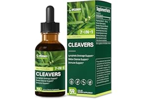 DetoxenNATURE Cleavers Extract Drops for Lymphatic Drainage Support, 7-in-1 Herbal Formula | Alcohol-Free Tincture. 2 oz