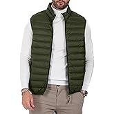Polu Men's Puffer Vest Lightweight Sleeveless Jacket Full Zipper Outerwear Vest Outdoor Puffer Vest with Pockets