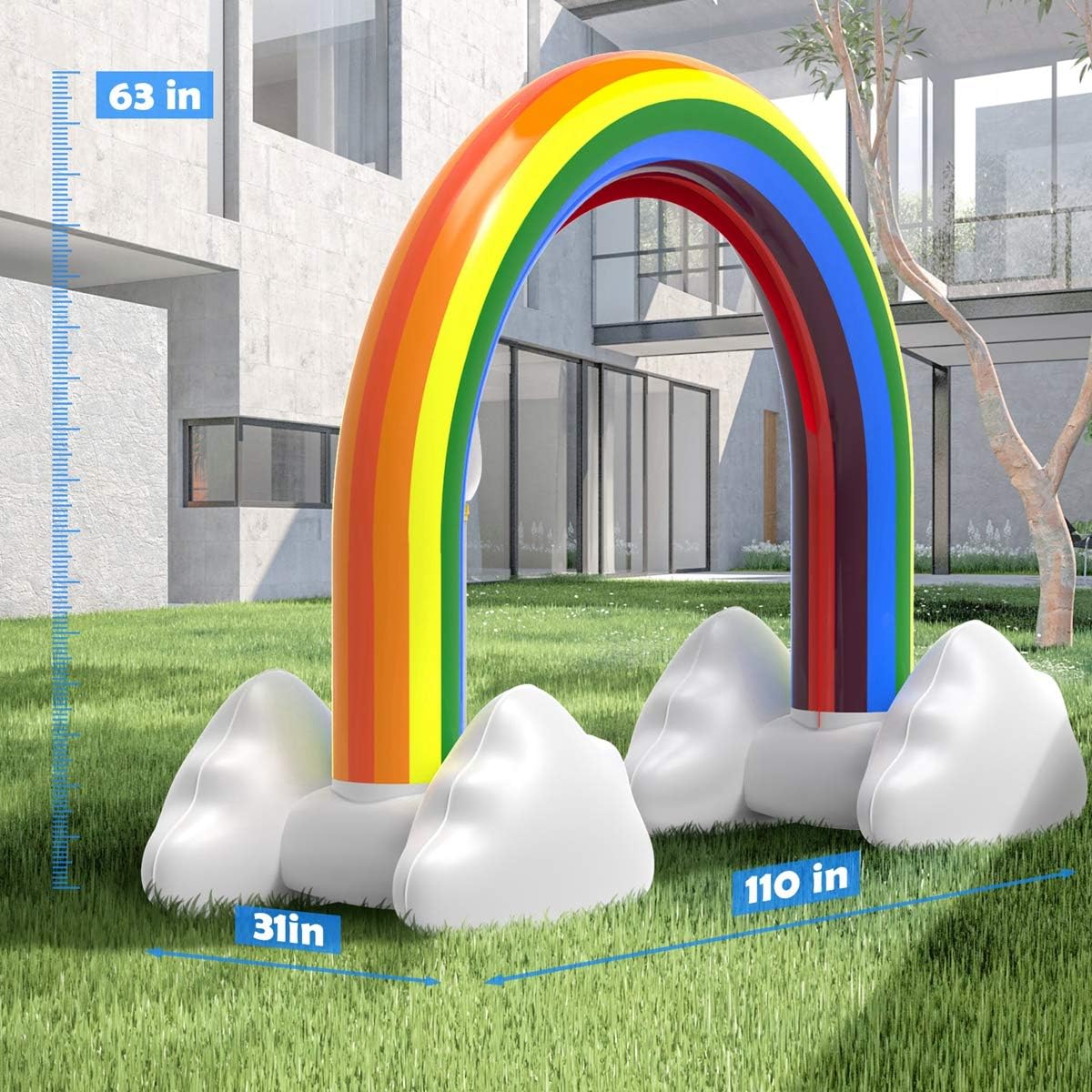 Rainbow Sprinkler Toys, Outdoor Inflatable Pools Summer Fun Spray Water Toy, Outside Backyard Family Water/Birthday Party Toy for Children Infants Toddlers,Boys, Girls 3 4 5 6 7 8 Year Old: Toys & Games