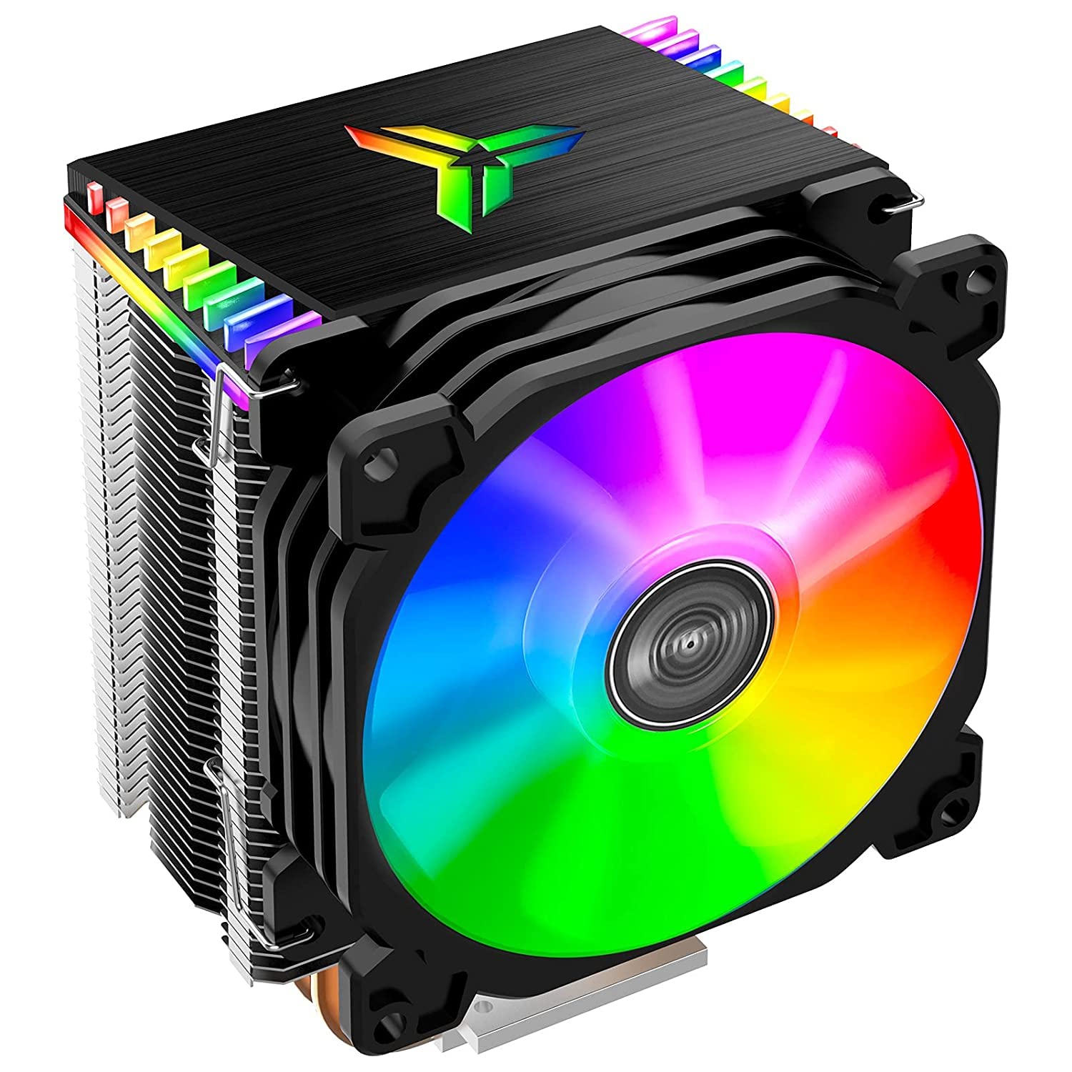 CR1400 CPU Air Cooler, 4 Heat-Pipes, 126mm RGB CPU Fan, Removable 92mm PWM Fans, Fins Bending, RGB Lighting for AMD Ryzen/Intel LGA 1700 115X, Black