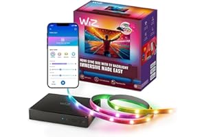 WiZ Connected HDMI Sync Box with TV Backlight - Sync to Movies, Games & Music - HDMI 2.0 Supports 4K 60Hz - RGBIC LED Strip 75-85 Inch TVs -Requires External Video Source