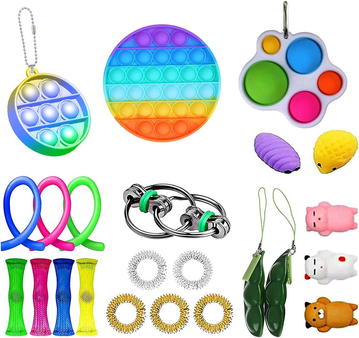 Amazon Co Jp Shengc 23 In 1フィジットのおもちゃパック Pops It感覚アリステルのおもちゃパックスキシの潮吹き落下のストレスリバーのおもちゃの子供たち Color No 04 おもちゃ