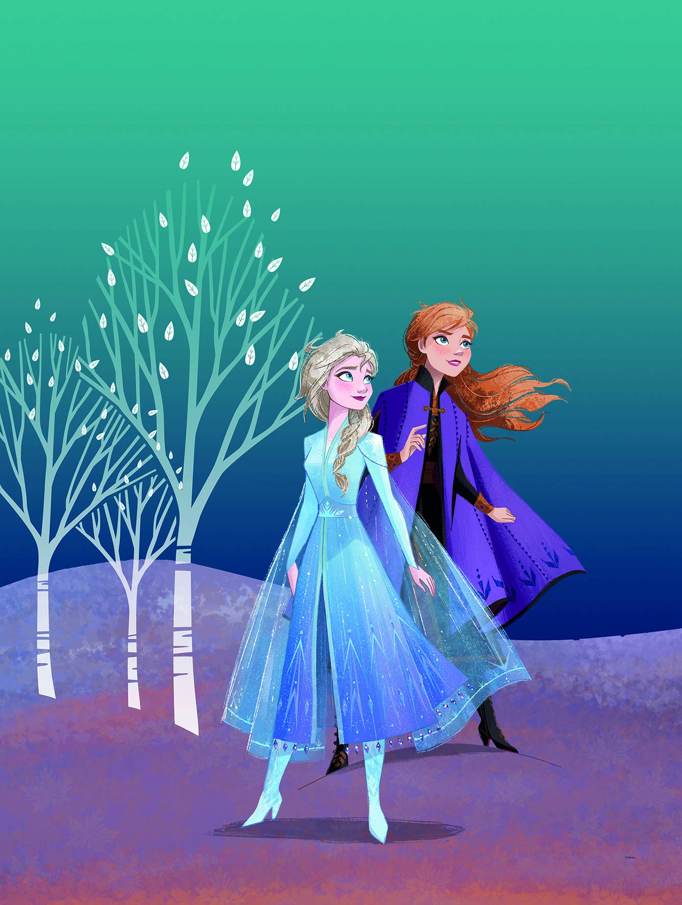 Komar Disney Wall Picture Frozen Sisters | Children's Room Decoration Art Print | No Frame | WB071-30x40 | Size: 30 x 40 cm (Width x Height)