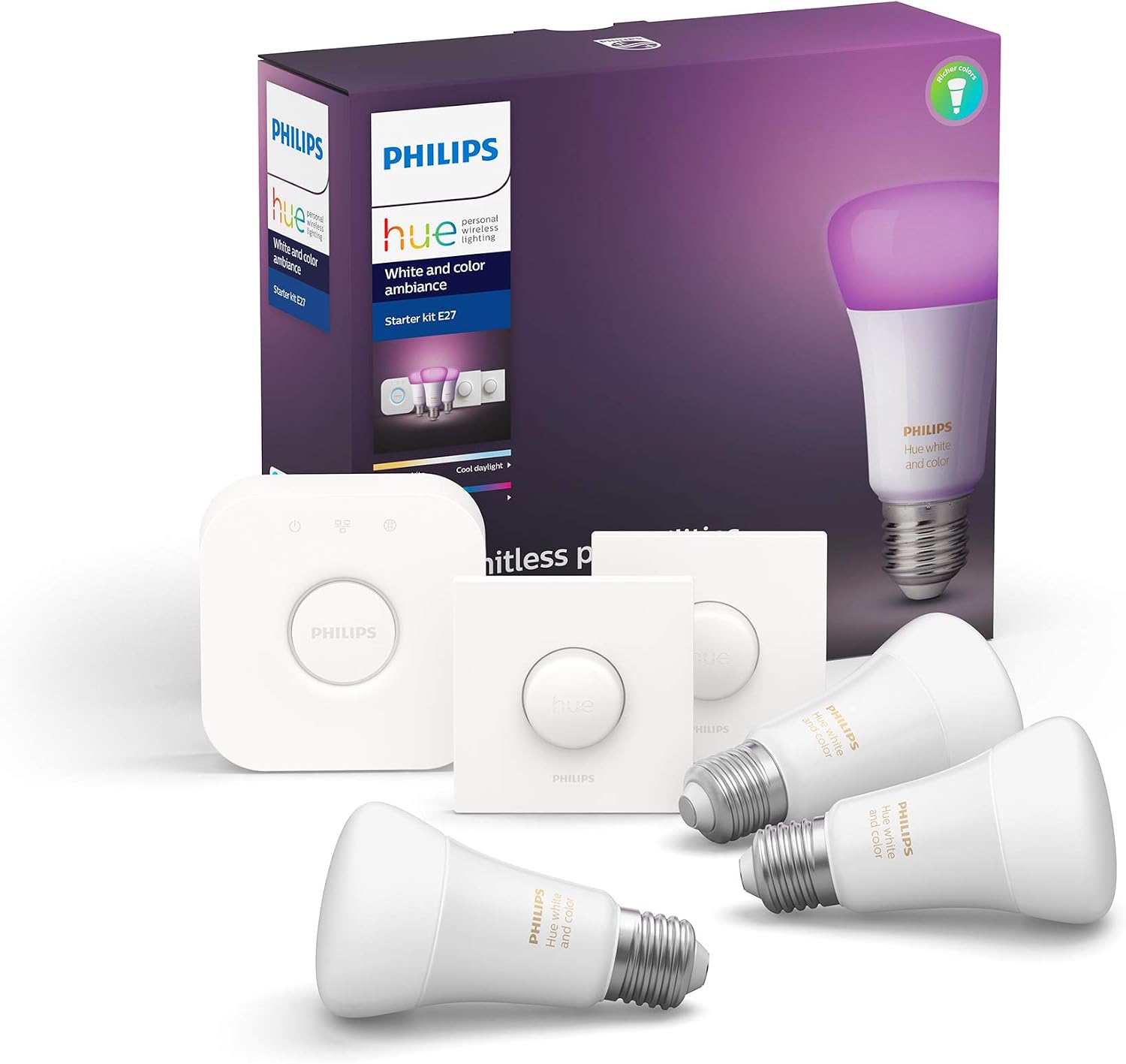 Philips Hue Bulbs, Synthetics, 28.5 W, White, 3 Count (Pack of 1)