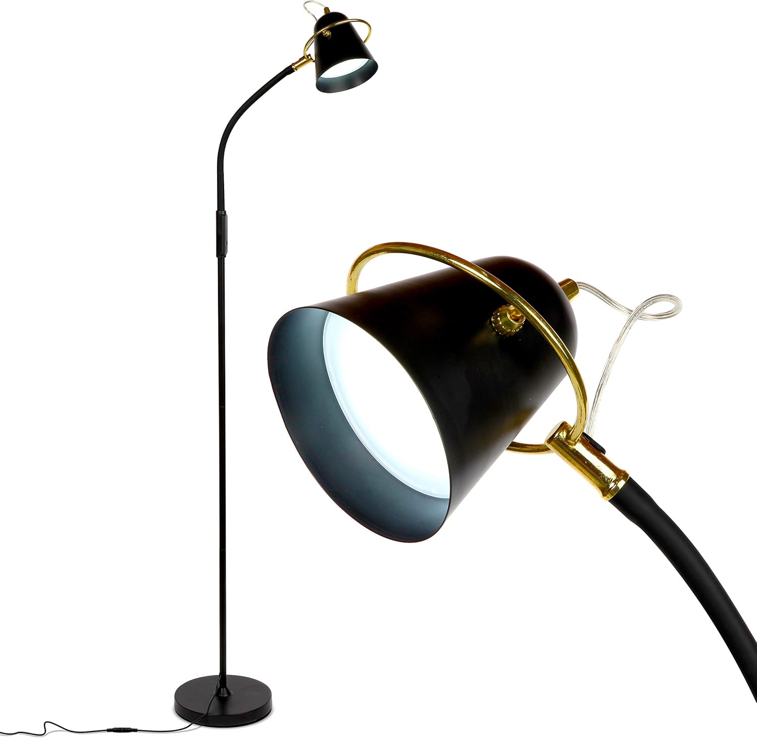 Brightech Zoey - LED Reading, Craft & Task Floor Lamp - Dimmable & Light Color Adjustable with Touch Switch- Standing Bright Light with Memory Function - For Living Room Or Office Tasks - Black