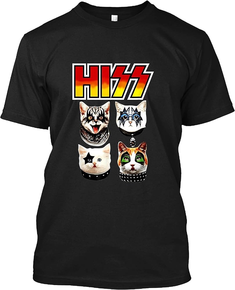 New Hiss T Shirt Cats Kittens Rock And Roll Band T Shirt T Shirt Minaze