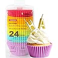 Katbite Silicone Cupcake Baking Cups 24 Pack, Heavy Duty Silicone Baking Cups, Reusable & Non-stick Muffin Cupcake Liners Hol