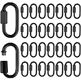 30 Pack M4 Quick Link Chain Connectors, Black Heavy Duty D Shape Locking Quick Link Metal Chain Repair Links for Camping Hammock Outdoor Equipment Key Rings Rigging