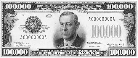 Currency 100000 Dollar Billnthe Front Of A Us One Hunderte Tausend Dollar Banknoten Posterdruck 61 X 91 Cm Amazon De Kuche Haushalt
