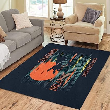 Amazon Com Pinbeam Area Rug Surfing And Surf In Santa Monica