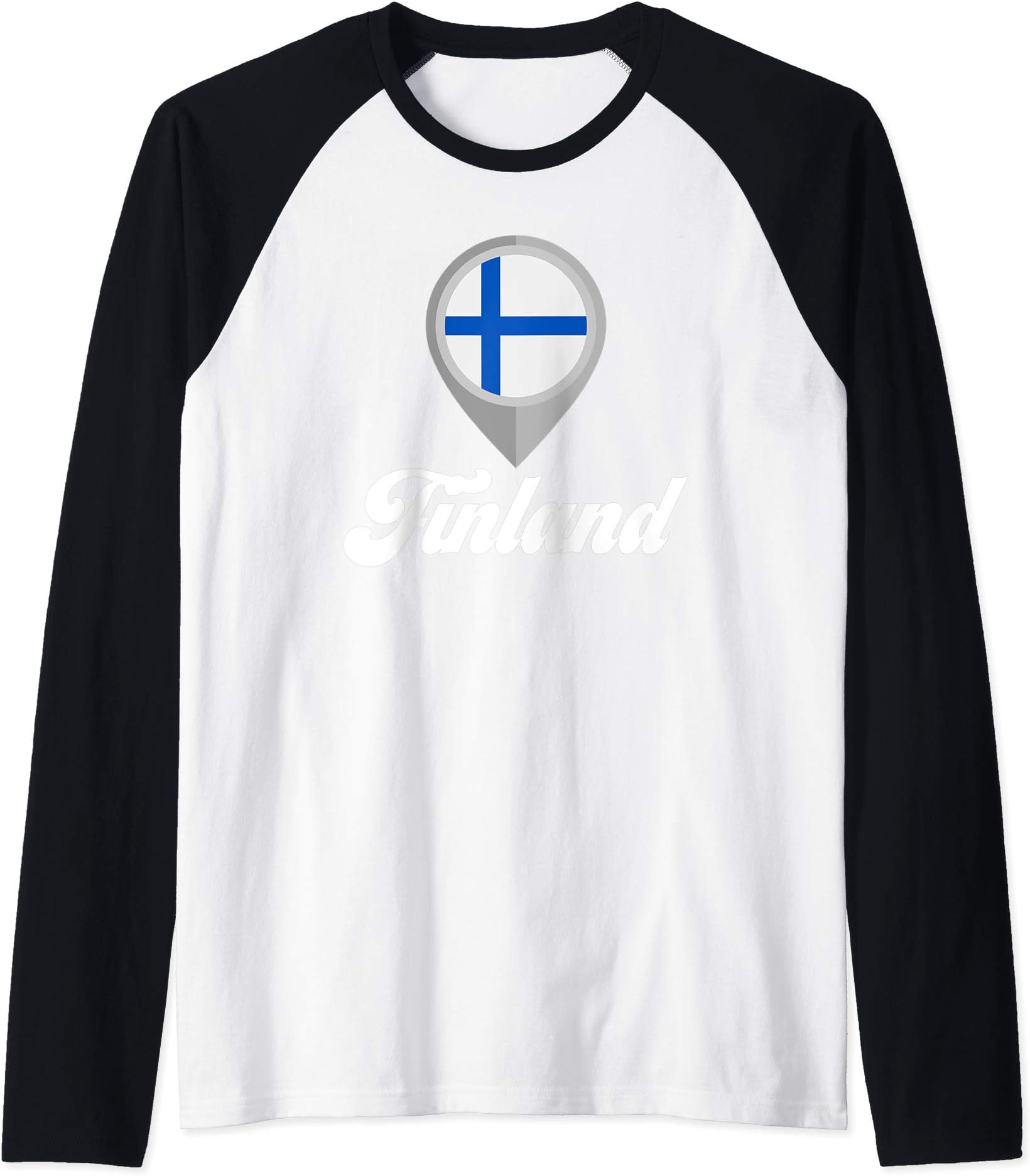 FINLAND Flag PIN Tshirt I Love FINLAND Travel Tee Raglan Baseball Tee