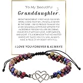 ziella To My Granddaughter/Daughter/Mom-Infinity Forever Love Heart Bracelet,Adjustable Natural Emperor Stone Beaded Bracelet for Women