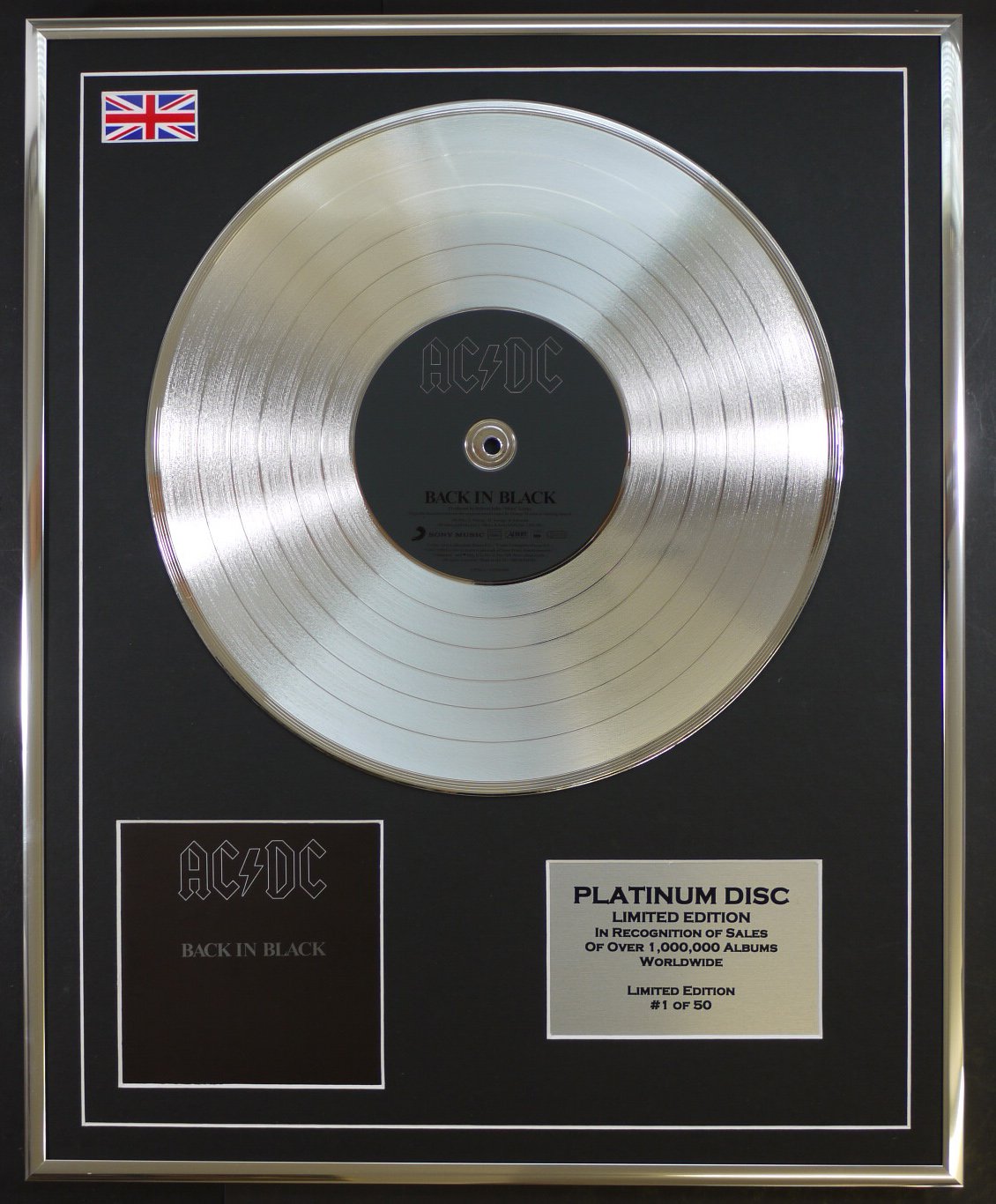 AC DC/LTD EDITION CD PLATINUM DISC/BACK IN BLACK