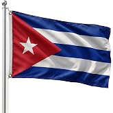 DMSE Cuba National Flag, 3ft x 5ft - Fade-Resistant Outdoor &amp; Indoor Flag - Quad-Stitched Fly End &amp; Heavy-Duty Brass Grommets (3ft x 5ft)